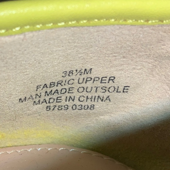 Kurt Geiger Esme Ballet flats yellow Tweed cap toe bow Sz 38.5 (8) - Picture 6 of 6